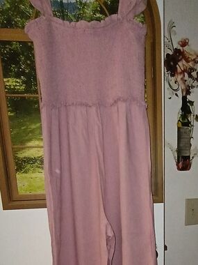Light Pink Smocked Jumpsuit